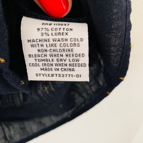 LUCKY 🍀 BRAND navy blue and gold Cold Shoulders - Picture 7 of 8